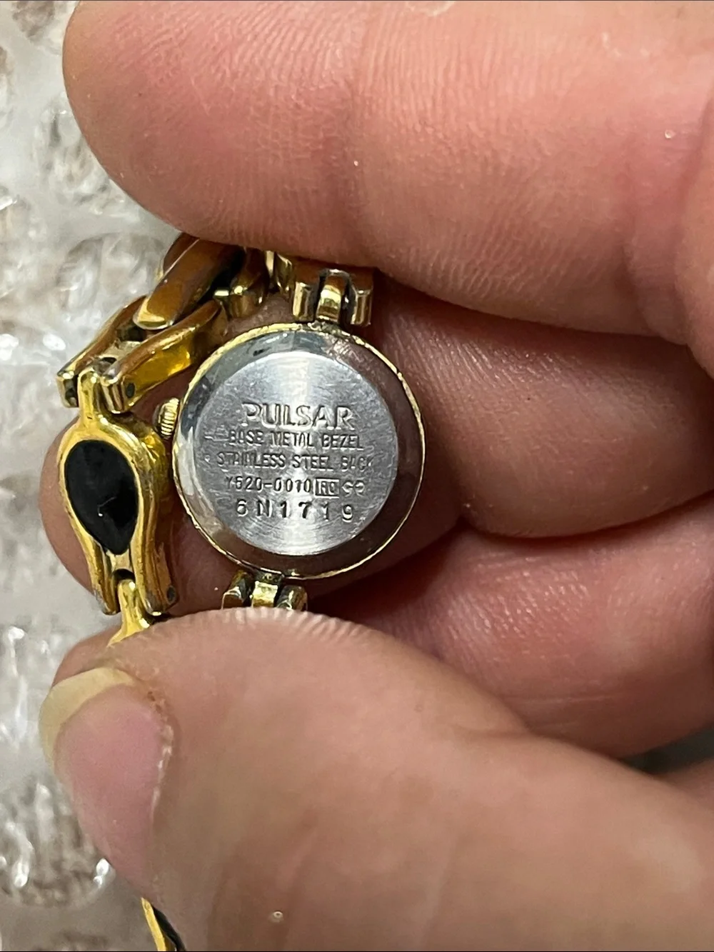 Pulsar Gold-Tone Bracelet Watch with Black Accents